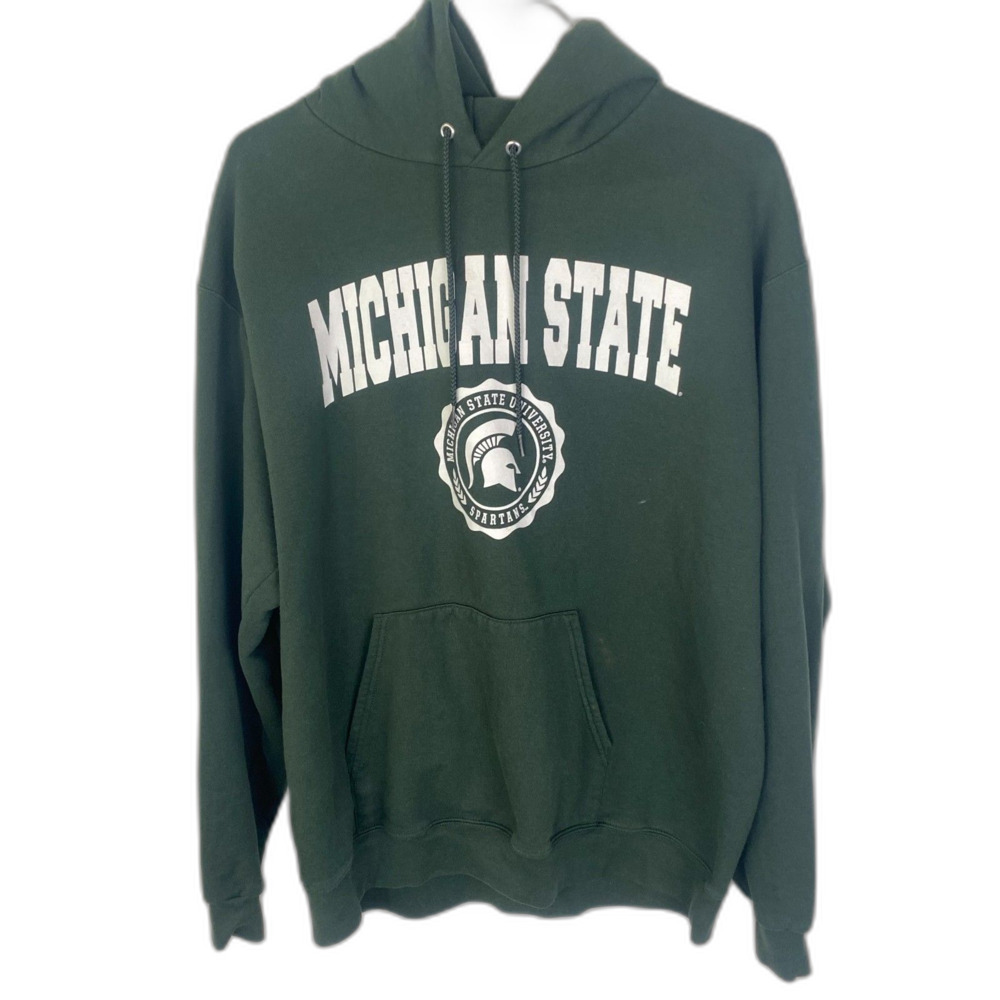 Michigan State University Champion Sweatshirt Hoodie Men's XL in Green MSU